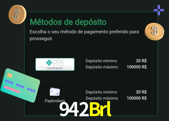 O cassino 942Brl oferece uma grande variedade de métodos de pagamento